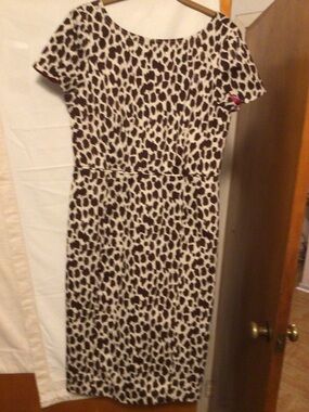 J.Crew animal print modest office  sheathe dress SZ 10 NWT